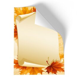 Briefpapier - Motiv HERBSTBLÄTTER | Jahreszeiten - Herbst | Hochwertiges DIN A4 Briefpapier - 100 Blatt | 90 g/m² | einseitig bedruckt | Online bestellen!