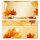 AUTUMN LEAVES Briefpapier Sets Stationery with envelope CLASSIC , DIN A4 & DIN LONG Set., BSC-8244