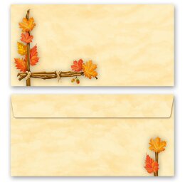 10 patterned envelopes GOLDEN AUTUMN in standard DIN long...