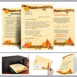 Briefumschläge HERBSTGOLD - 50 Stück DIN LANG (mit Fenster)