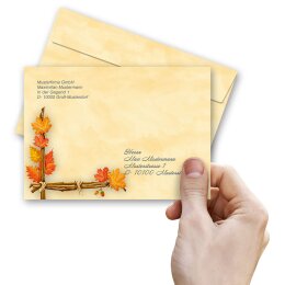 10 patterned envelopes GOLDEN AUTUMN in C6 format (windowless)
