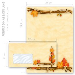 Motiv-Briefpapier Set HERBSTGOLD - 40-tlg. DL (mit Fenster)