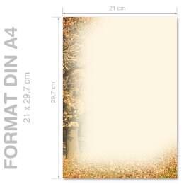 Briefpapier HERBSTRAHMEN - DIN A4 Format 100 Blatt