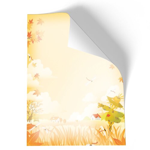 Motif d'automne | Papeterie-motif ÉPOUVANTAIL | Saisons - Automne | Papeterie de haute qualité | Imprimé d'un côté | commander en ligne! | Paper-Media
