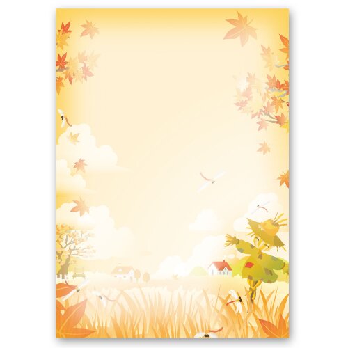 Motif Letter Paper! SCARECROW 20 sheets DIN A4 Seasons - Autumn, Autumn motif, Paper-Media
