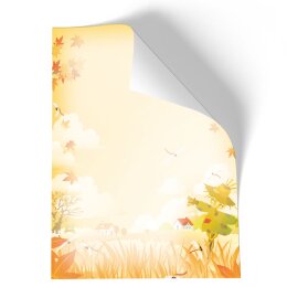Briefpapier - Motiv VOGELSCHEUCHE | Jahreszeiten - Herbst | Hochwertiges DIN A4 Briefpapier - 20 Blatt | 90 g/m² | einseitig bedruckt | Online bestellen!