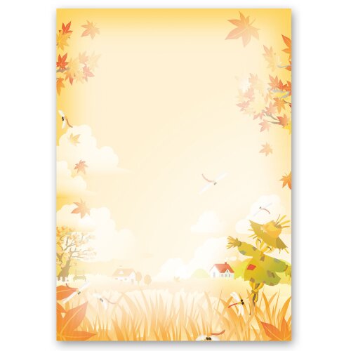 Papier à motif ÉPOUVANTAIL 50 feuilles DIN A4 Saisons - Automne, Motif dautomne, Paper-Media