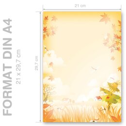 ÉPOUVANTAIL Briefpapier Motif dautomne CLASSIC 50 feuilles de papeterie, DIN A4 (210x297 mm), A4C-8040-50