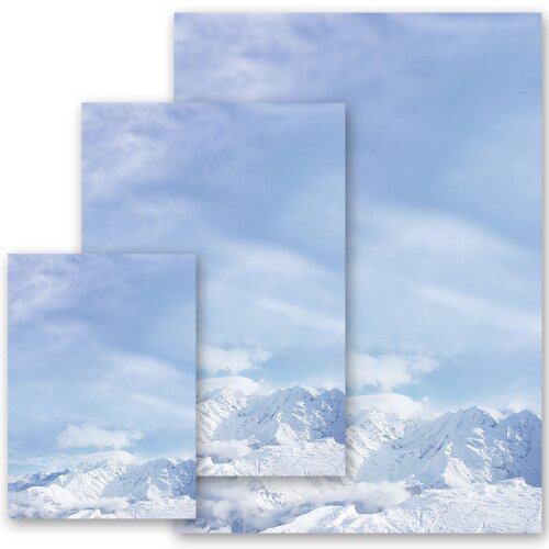 Motif Letter Paper! MOUNTAINS IN THE SNOW