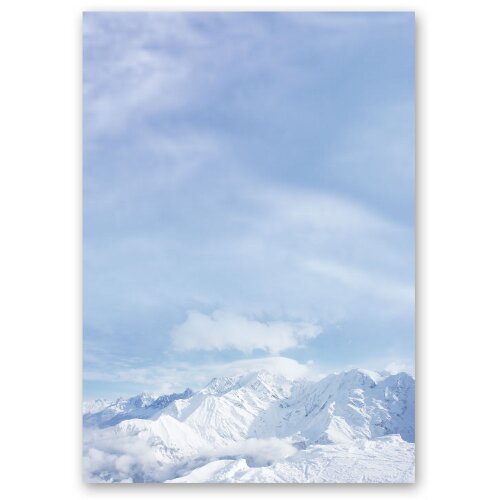 Motif Letter Paper! MOUNTAINS IN THE SNOW 50 sheets DIN A5