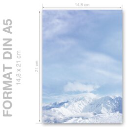 Motif Letter Paper! MOUNTAINS IN THE SNOW 50 sheets DIN A5