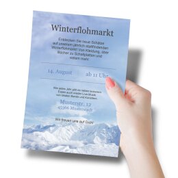 Motif Letter Paper! MOUNTAINS IN THE SNOW 100 sheets DIN A5
