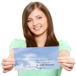 40-pc. Complete Motif Letter Paper-Set MOUNTAINS IN THE SNOW