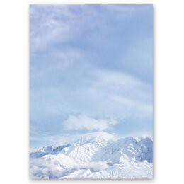 200-pc. Complete Motif Letter Paper-Set MOUNTAINS IN THE SNOW