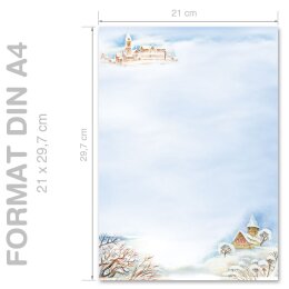WINTERLANDSCHAFT Briefpapier Winter CLASSIC 100 Blatt Briefpapier, DIN A4 (210x297 mm), A4C-8319-100