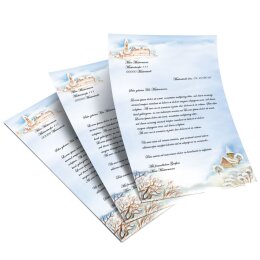 Motif Letter Paper! WINTER LANDSCAPE 50 sheets DIN A5