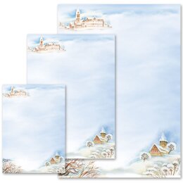100 fogli di carta da lettera decorati PAESAGGIO INVERNALE DIN A6