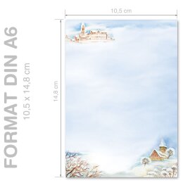 WINTER LANDSCAPE Briefpapier Winter motif CLASSIC 100 sheets, DIN A6 (105x148 mm), A6C-640-100