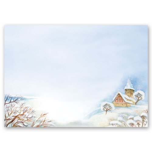 Motif Letter Paper! WINTER LANDSCAPE 100 sheets DIN A6 Nature & Landscape, Seasons - Winter, Winter motif, Paper-Media