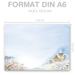 Stationery-Motif WINTER LANDSCAPE | Nature & Landscape, Seasons - Winter | High quality Stationery DIN A6 - 100 Sheets | 90 g/m² | Printed on one side | Order online! | Paper-Media
