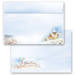 25 patterned envelopes WINTER LANDSCAPE in C6 format...