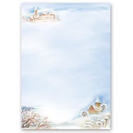 Ensembles de papeterie Nature & Paysage, Saisons - Hiver, PAYSAGE D’HIVER Set complet de 20 pièces - DIN A4 & DIN LONG Set. | Commander en ligne! | Paper-Media