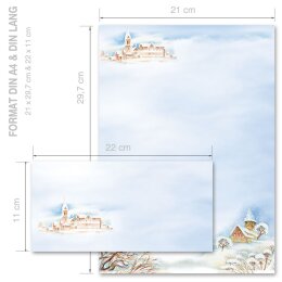 100-pc. Complete Motif Letter Paper-Set WINTER LANDSCAPE