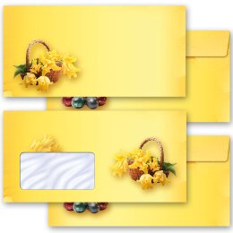 10 patterned envelopes EASTER FEAST in standard DIN long format (windowless)