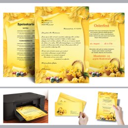 10 patterned envelopes EASTER FEAST in standard DIN long format (windowless)