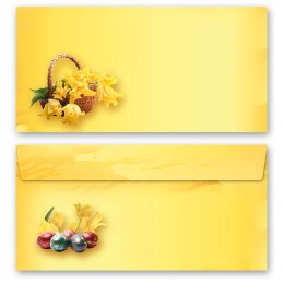 50 patterned envelopes EASTER FEAST in standard DIN long format (windowless) Easter, Easter motif, Paper-Media