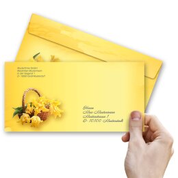 50 patterned envelopes EASTER FEAST in standard DIN long format (windowless)