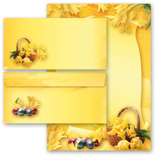 20-pc. Complete Motif Letter Paper-Set EASTER FEAST Easter, Stationery with envelope, Paper-Media