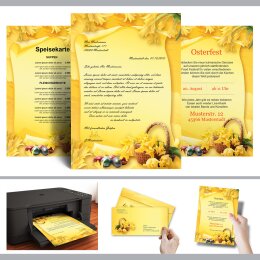 100-pc. Complete Motif Letter Paper-Set EASTER FEAST