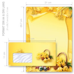 Briefpapier Set OSTERFEST - 40-tlg. DL (mit Fenster)