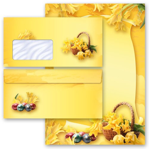 200-pc. Complete Motif Letter Paper-Set EASTER FEAST Easter, Stationery with envelope, Paper-Media