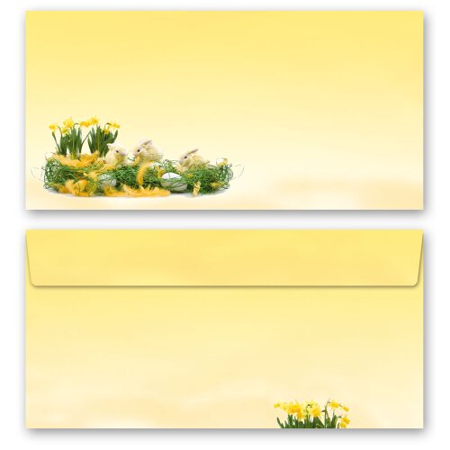 10 patterned envelopes EASTER GREETINGS in standard DIN long format (windowless)