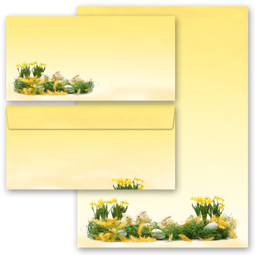 20-pc. Complete Motif Letter Paper-Set EASTER GREETINGS