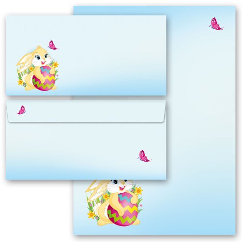 Briefpapier Set OSTERHASE - 40-tlg. DL (ohne Fenster)