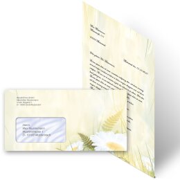 Briefpapier Set MARGERITEN - 40-tlg. DL (mit Fenster)