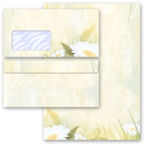 100-pc. Complete Motif Letter Paper-Set DAISIES