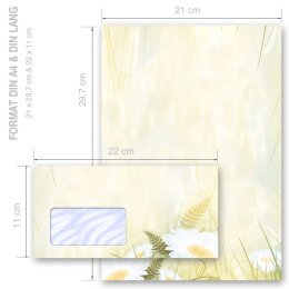 100-pc. Complete Motif Letter Paper-Set DAISIES