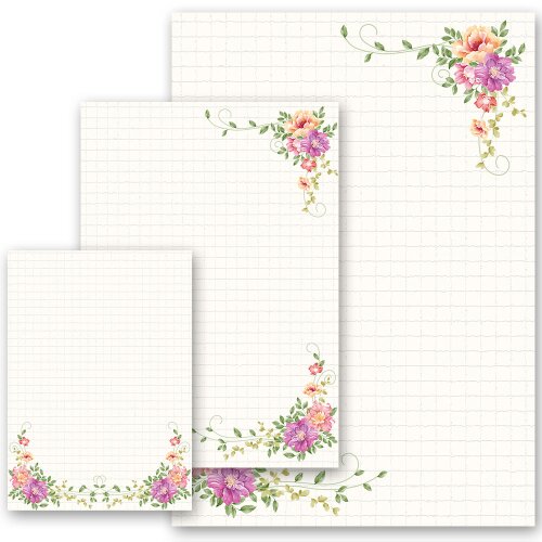 CARTA FLORAL Briefpapier Motivo de flores CLASSIC , DIN A4, DIN A5, DIN A6 & DIN LANG, MBC-8355