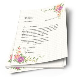 20 fogli di carta da lettera decorati Fiori & Petali LETTERA FLOREALE DIN A4 - Paper-Media