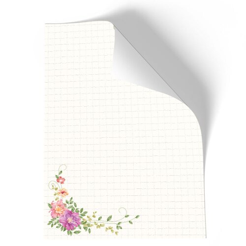 Briefpapier - Motiv BLUMENBRIEF | Blumen & Blüten | Hochwertiges DIN A4 Briefpapier - 100 Blatt | 90 g/m² | einseitig bedruckt | Online bestellen!