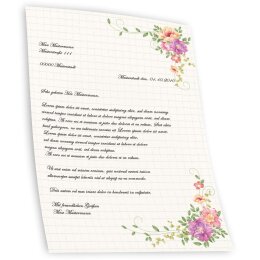 Motif Letter Paper! FLORAL LETTER 50 sheets DIN A5