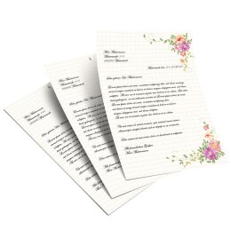 Motif Letter Paper! FLORAL LETTER 50 sheets DIN A5