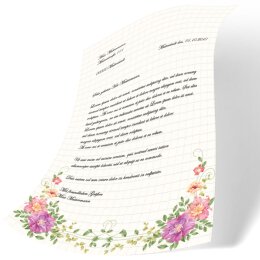 100 fogli di carta da lettera decorati LETTERA FLOREALE DIN A6