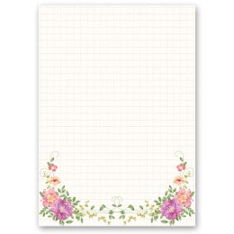 Papel de carta CARTA FLORAL - 100 Hojas formato DIN A6 Flores & Pétalos, Motivo de flores, Paper-Media