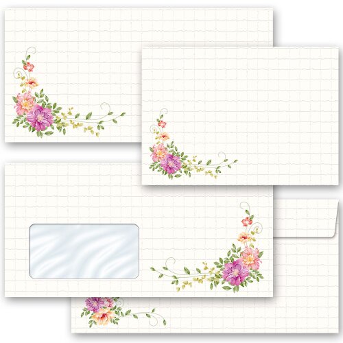 Flowers motif, Motif envelopes Flowers & Petals, FLORAL LETTER  - DIN LONG & DIN C6 | Motifs from different categories - Order online! | Paper-Media