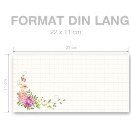 10 patterned envelopes FLORAL LETTER in standard DIN long format (windowless)